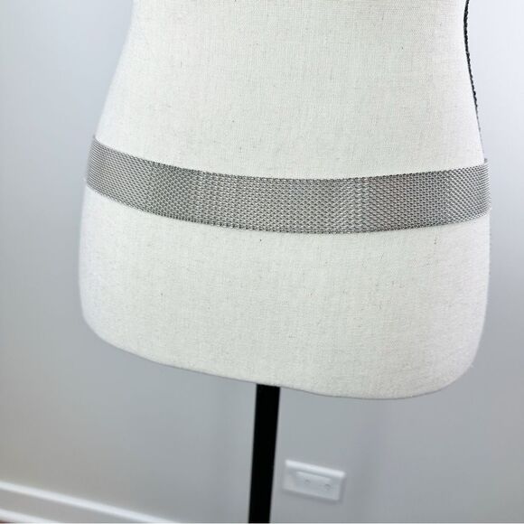 Zara Silver Mesh Belt w/Rhinestone Buckle and Accents Holiday Formal Cocktail - Picture 5 of 12